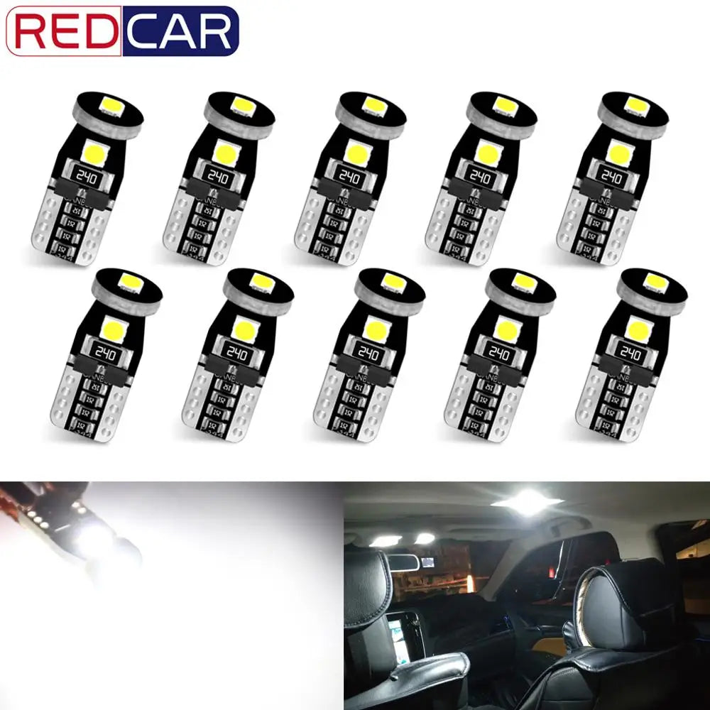 10-Piece LED Interior Light Kit for W5W T10 - Canbus Error-Free Interior Bulbs
