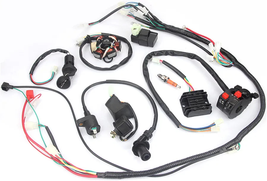 Motorcycle Wiring Harness kit Electrics Wire Loom Assembly For GY6 125cc 150cc ATV / QUAD