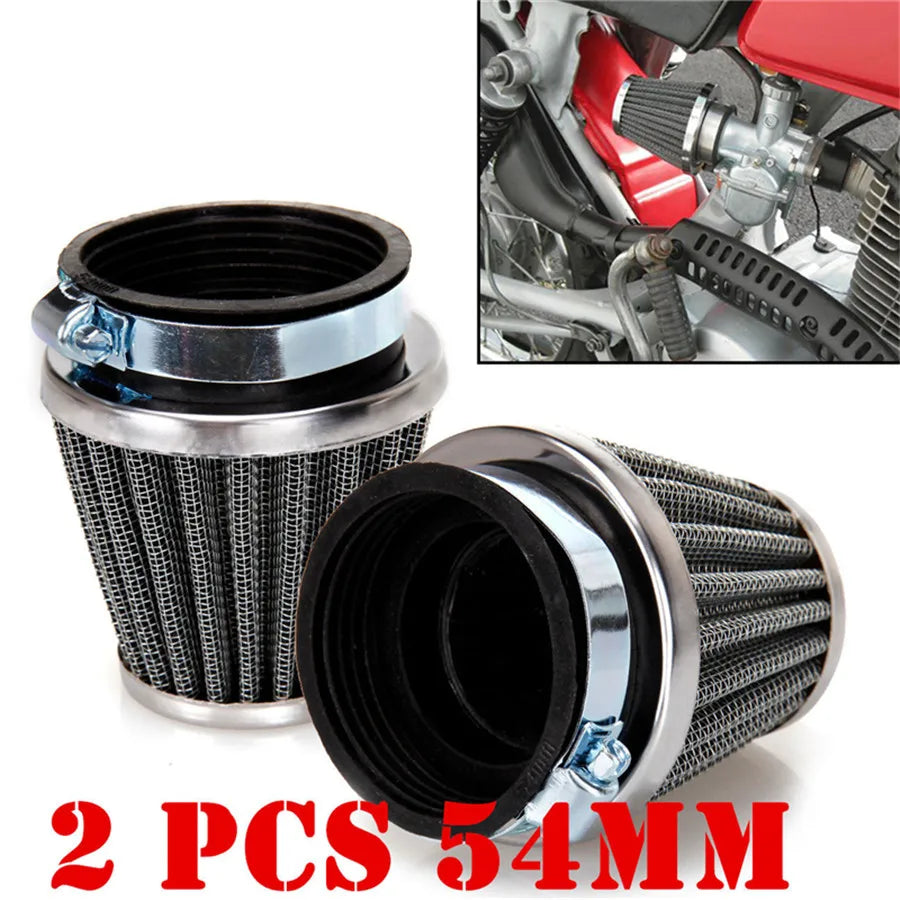 54mm Air Filters Universal Tapered Chrome Pod Clean Mushroom Head Cleaner for Motorcycle C