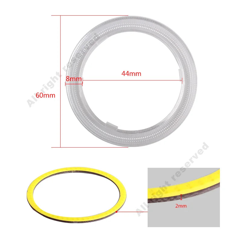 Auto Angel Eyes Halo Rings 6000k Cob led headlight Led Angel Eyes Headlight for Car Auto M