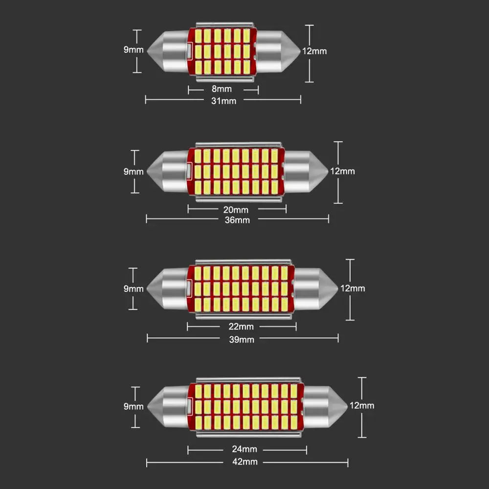 1-Piece LED Interior Light Kit for C10W C5W - Canbus Error-Free Interior Bulbs
