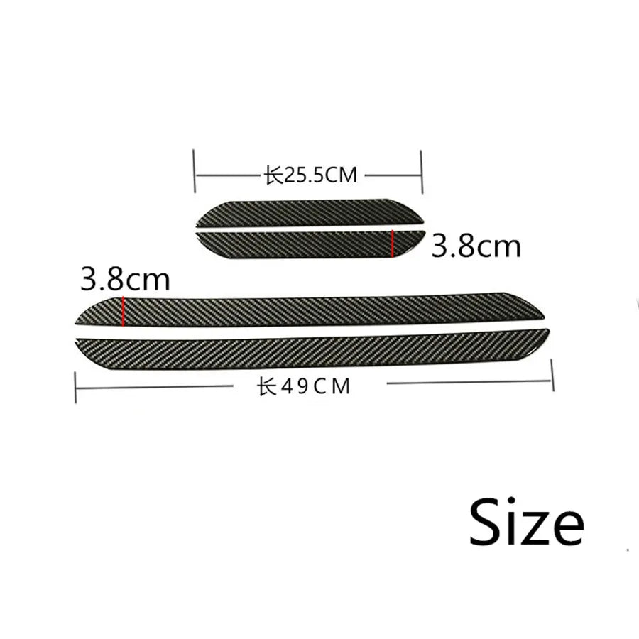 Universal 4pcs car styling48CM+25CM Real Carbon Fiber Front Rear Car Scuff Plate Door Sill