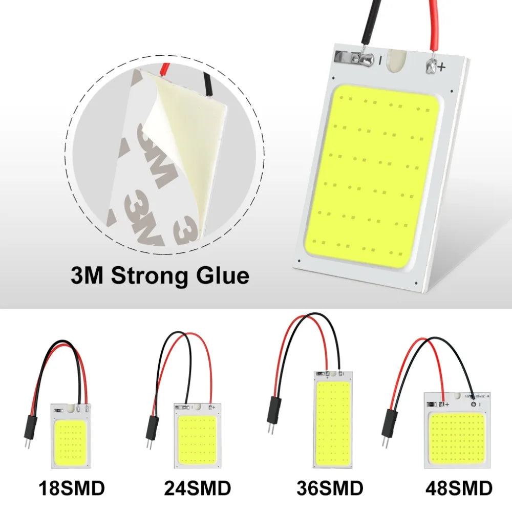 2-Piece LED Interior Light Kit for BA9S C5W T4W - Canbus Error-Free Interior Bulbs