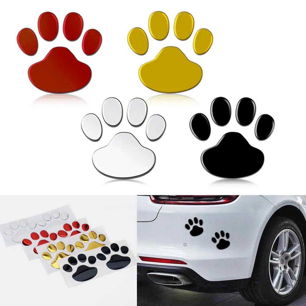 2Pcs/Set Car Sticker Cool Design Paw 3D Animal Dog Cat Bear Foot Prints Footprint Decal Ca
