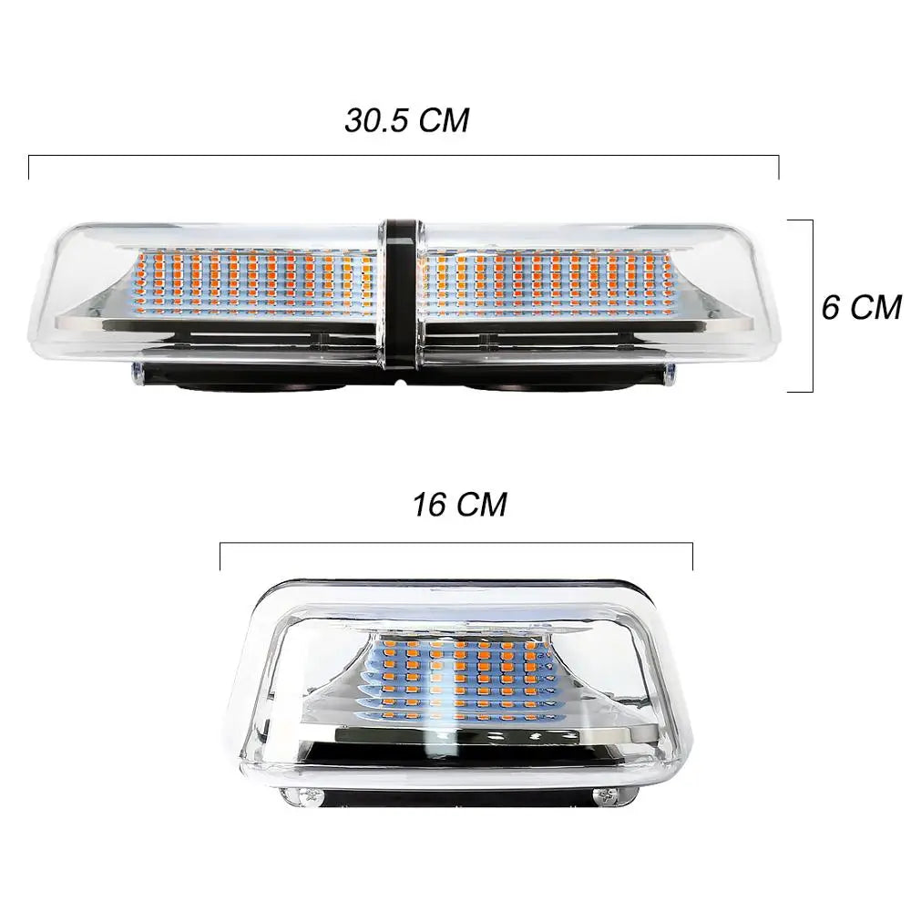 12V 24V Amber Yellow Truck Car Led Strobe Roof Lights Becaon Police Emergency Rescue Magne | AUTOKITSHOP