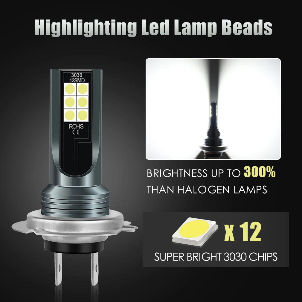 H8 H11 Led H7 H16 JP 9005 HB3 9006 HB4 Led Lamp Car 3030 Chips Led Fog Headlight Bulbs 600