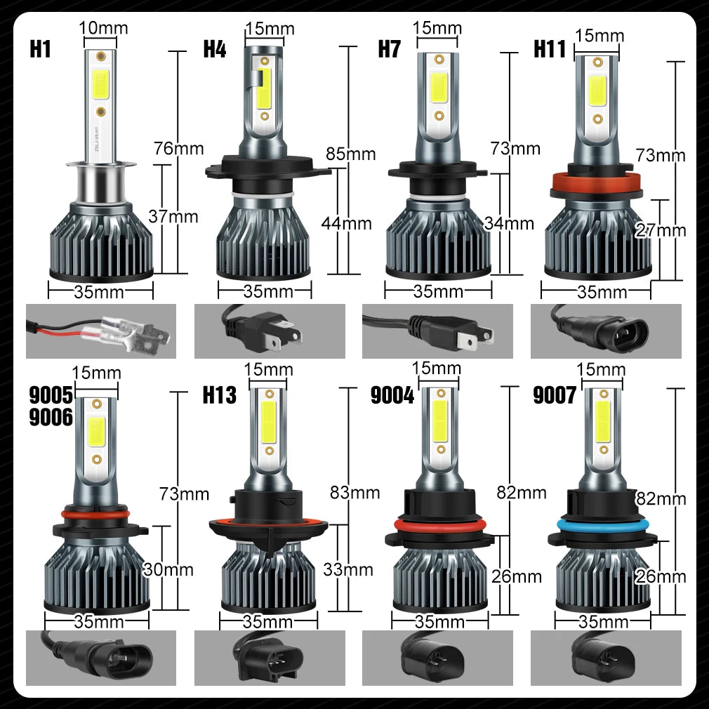 XSTORM Mini Car Headlight H1 H4 H7 LED Bulb H8 H11 9005 HB3 9006 HB4 9004 HB1 9007 HB5 H13