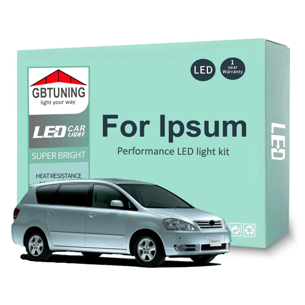 LED Interior Light Kit for Toyota Ipsum 1996-2005 - Canbus Dome Map Door Trunk Bulbs | AUTOKITSHOP