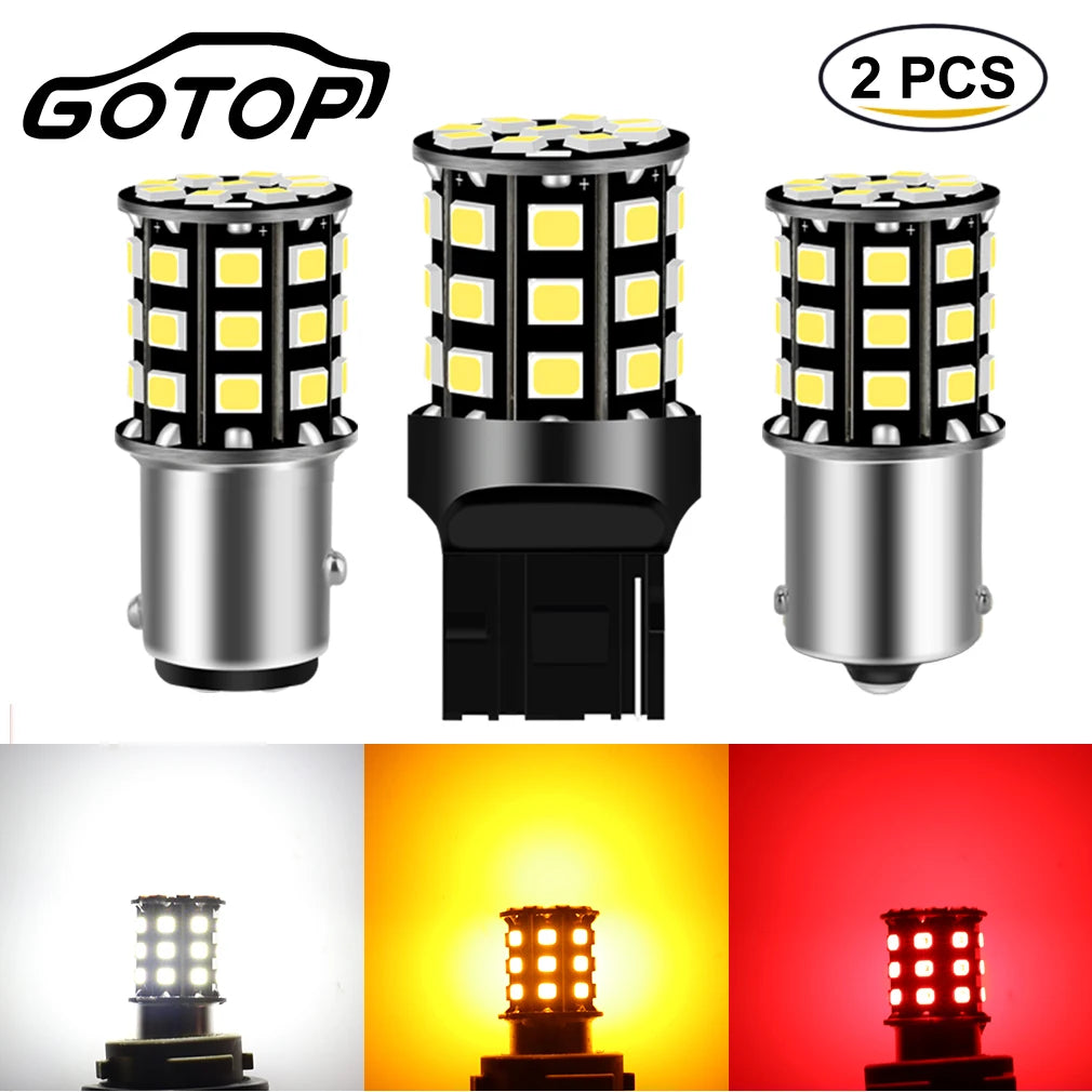 S25 1156 P21W BA15S LED BAY15D BAU15S PY21W T20 LED 7440 7443 W21W 1157 LED Bulb R5W DC 12