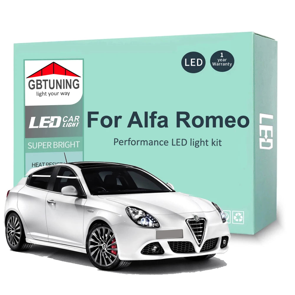 LED Interior Light Kit for Alfa Romeo Giulietta Mito Brera GT Spider Giulia 4C Stelvio 147 156 159 166 Car Dome Map L...