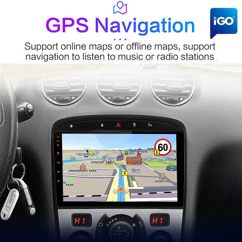 4G+64G Android 10 Car Radio GPS RDS DSP multimedia player for Peugeot 408 for Peugeot 308