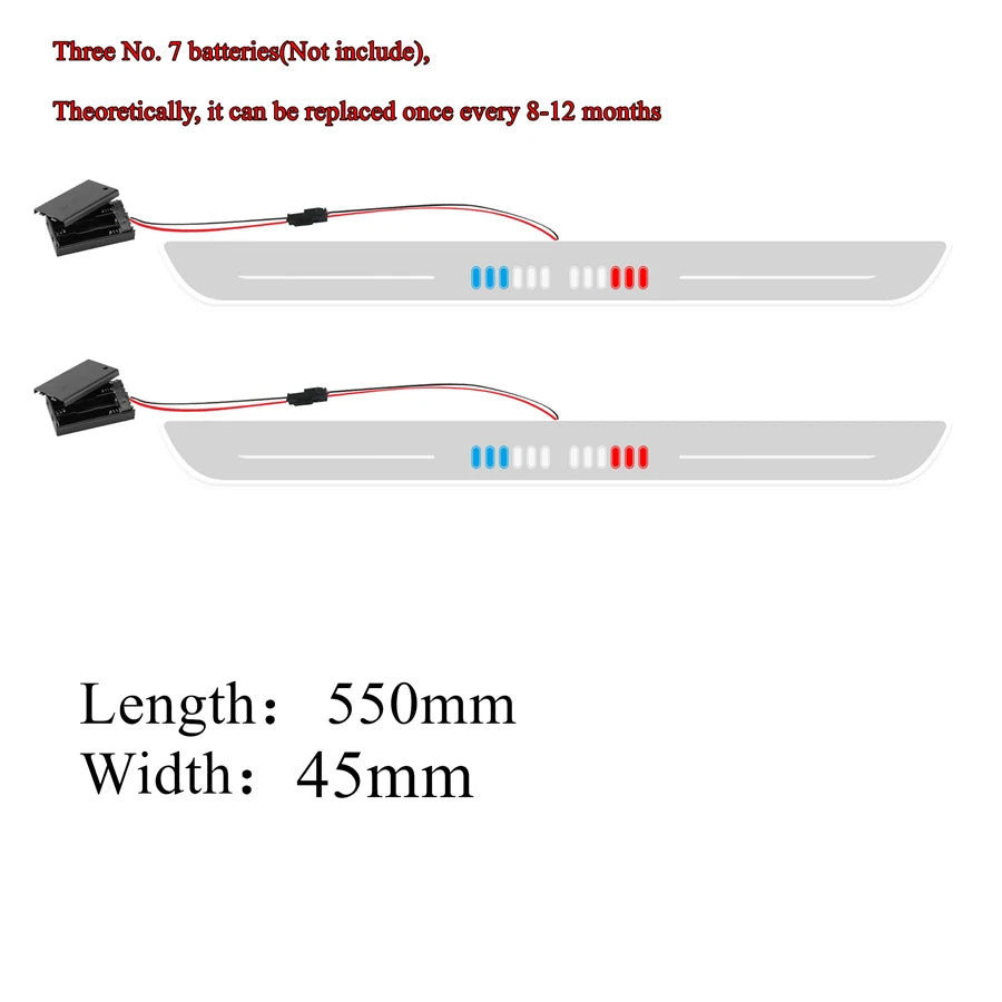 550*45mm Car LED Flowing Welcome Light - Front Sill Pedal Pathway Scuff Lamp
