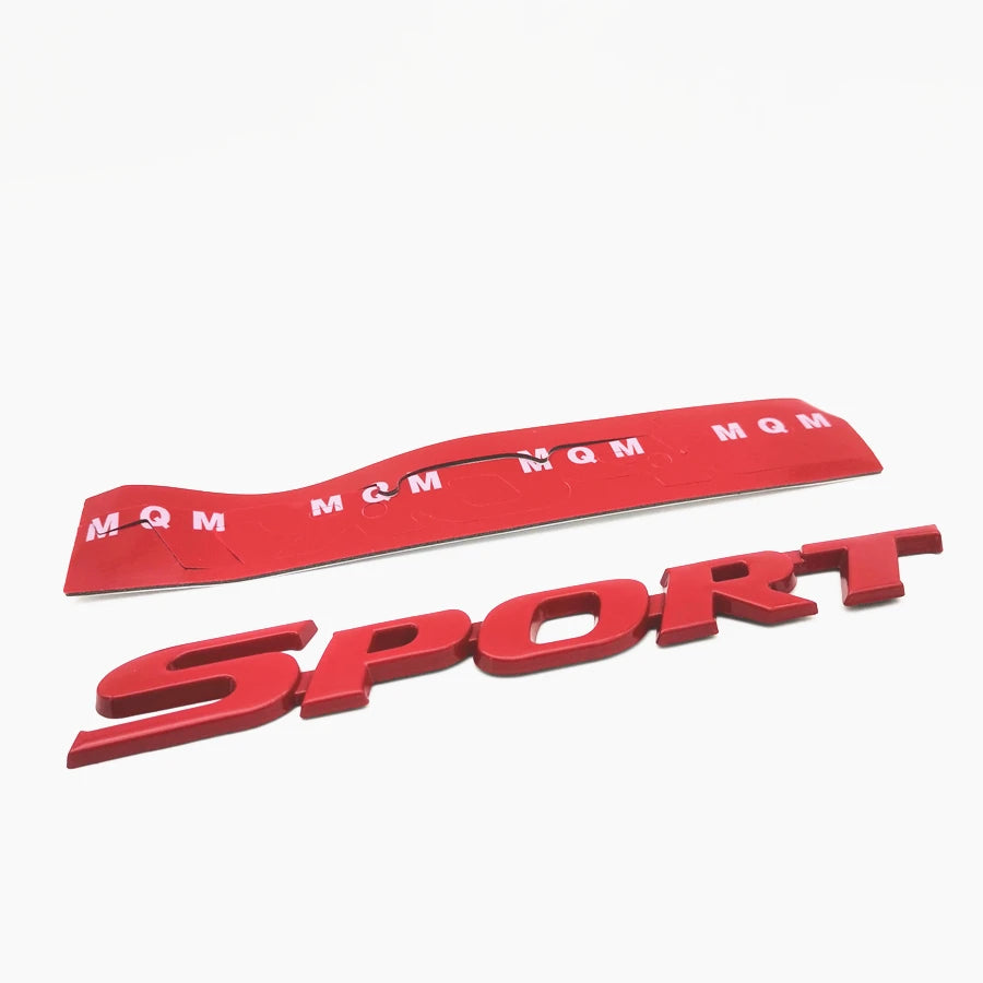 Racing Car "SPORT" Red Metal Badge Sticker Rear Trunk Fender Emblem Decal