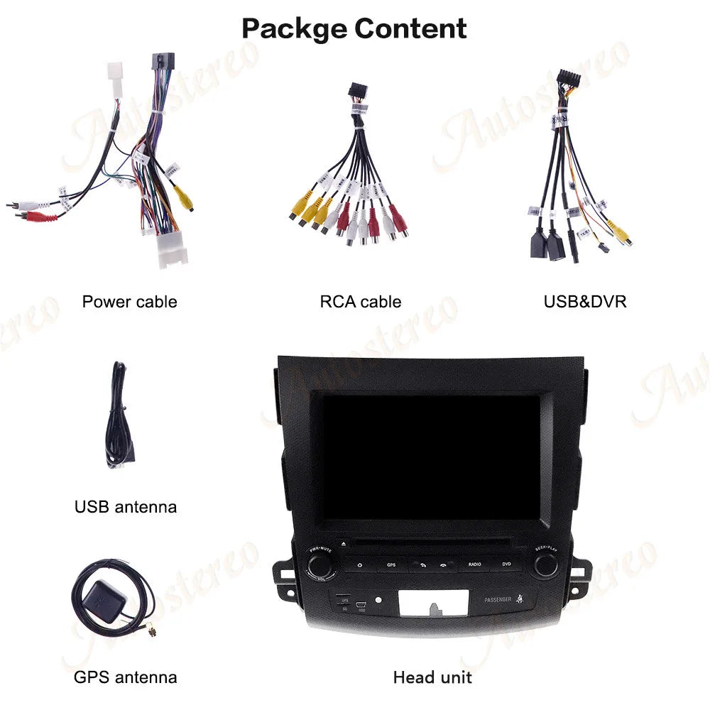 Android 9 Car DVD Player For Mitsubishi Outlander 2006-2012 Headunit Auto Radio Stereo Tap