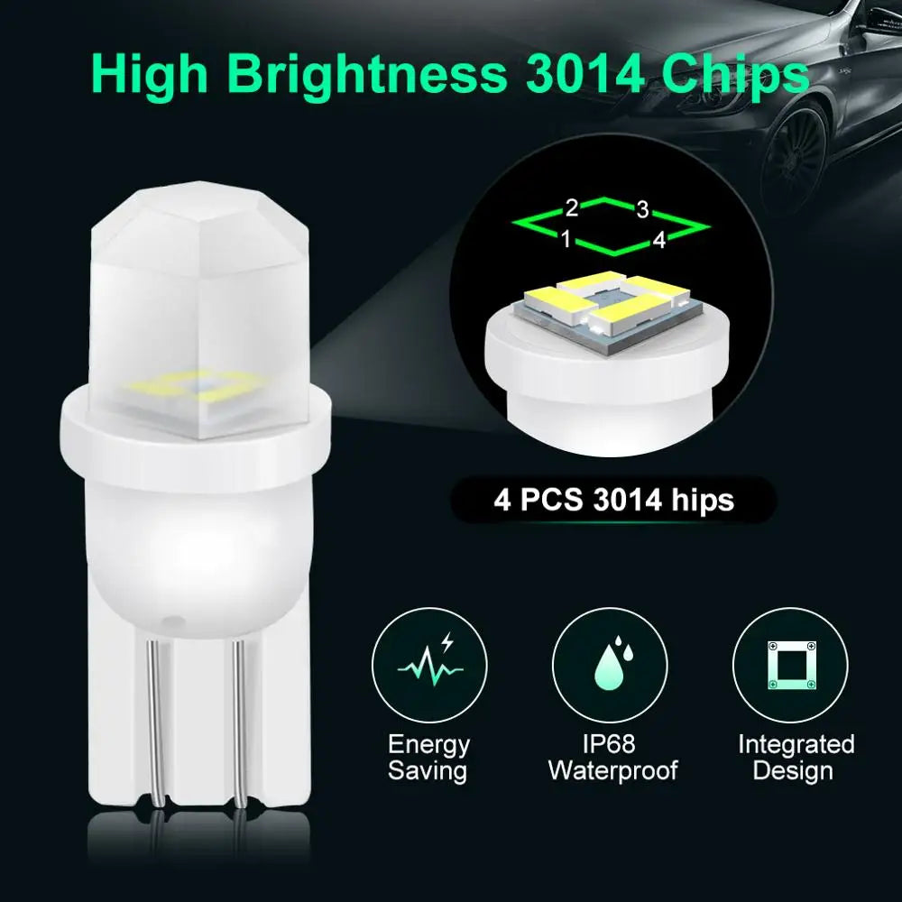 10-Piece LED Interior Light Kit for W5W T10 - Canbus Error-Free Interior Bulbs