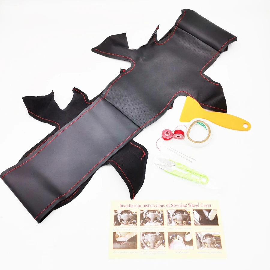 DIY Stitching Real Leather Steering Wheel Cover For Toyota Tacoma Tundra 4Runner