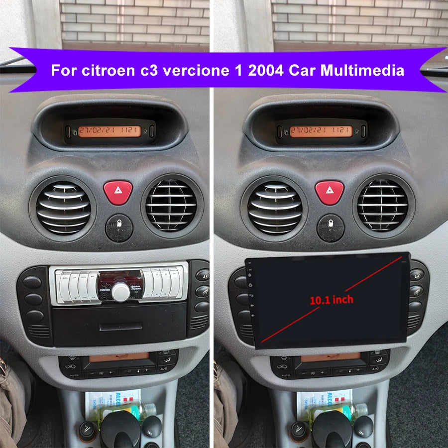 128GB Rom Car Radio For Citroen C3 Vercione Android 13 2004 GPS Navigation Multimedia Play