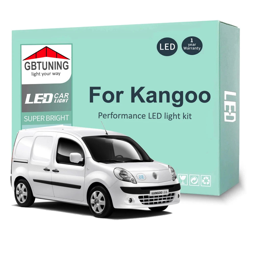 11-Piece LED Interior Light Kit for Renault Kangoo 2008-2014 - Canbus Dome Map Door Trunk Bulbs | AUTOKITSHOP