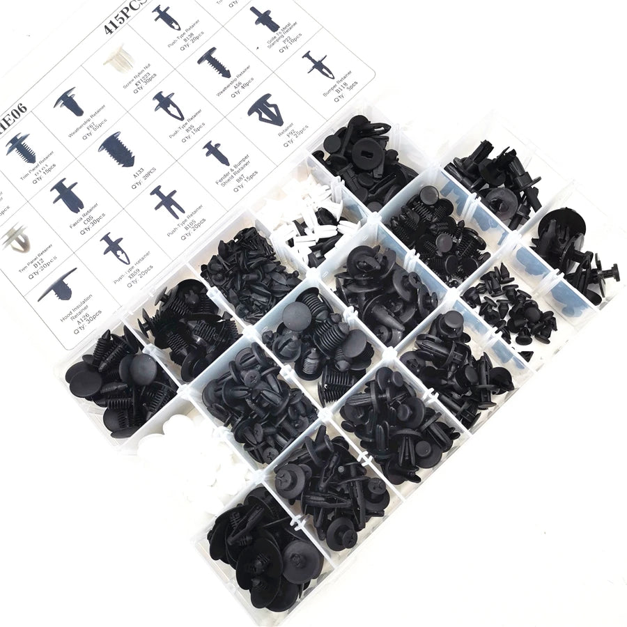 415pcs/box 18 Sizes Trim Clips Retainer Panel Bumper Fastener Set For Ford