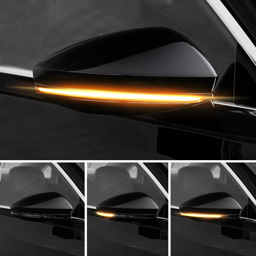 Universal Car Rearview Mirror Turn Signal Lights Indicator Lamp Streamer Strip Flowing Dyn