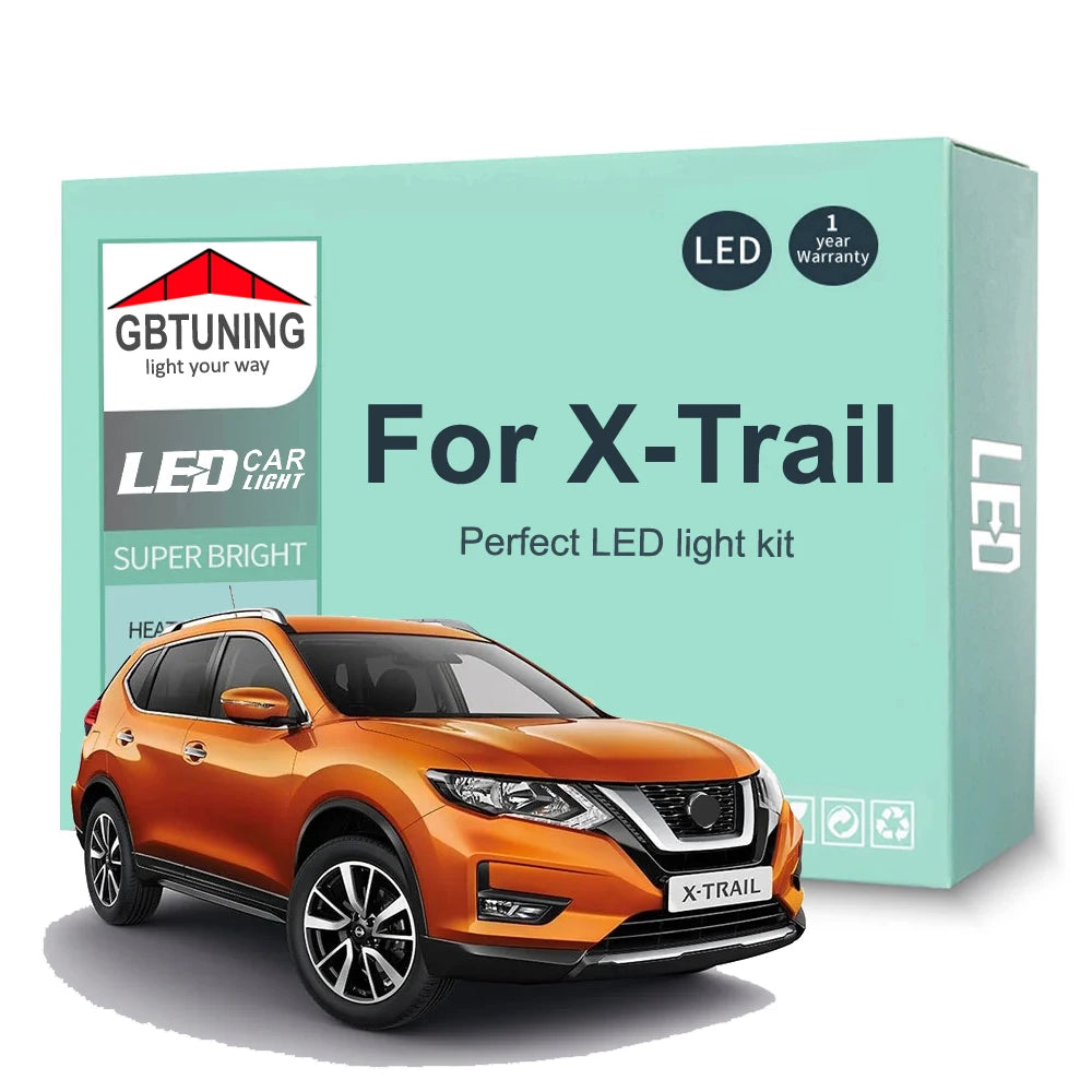 LED Interior Light Kit for Nissan X Trail X-Trail Xtrail T30 T31 T32 2001-2016 - Canbus Dome Map Door Trunk Bulbs | A...