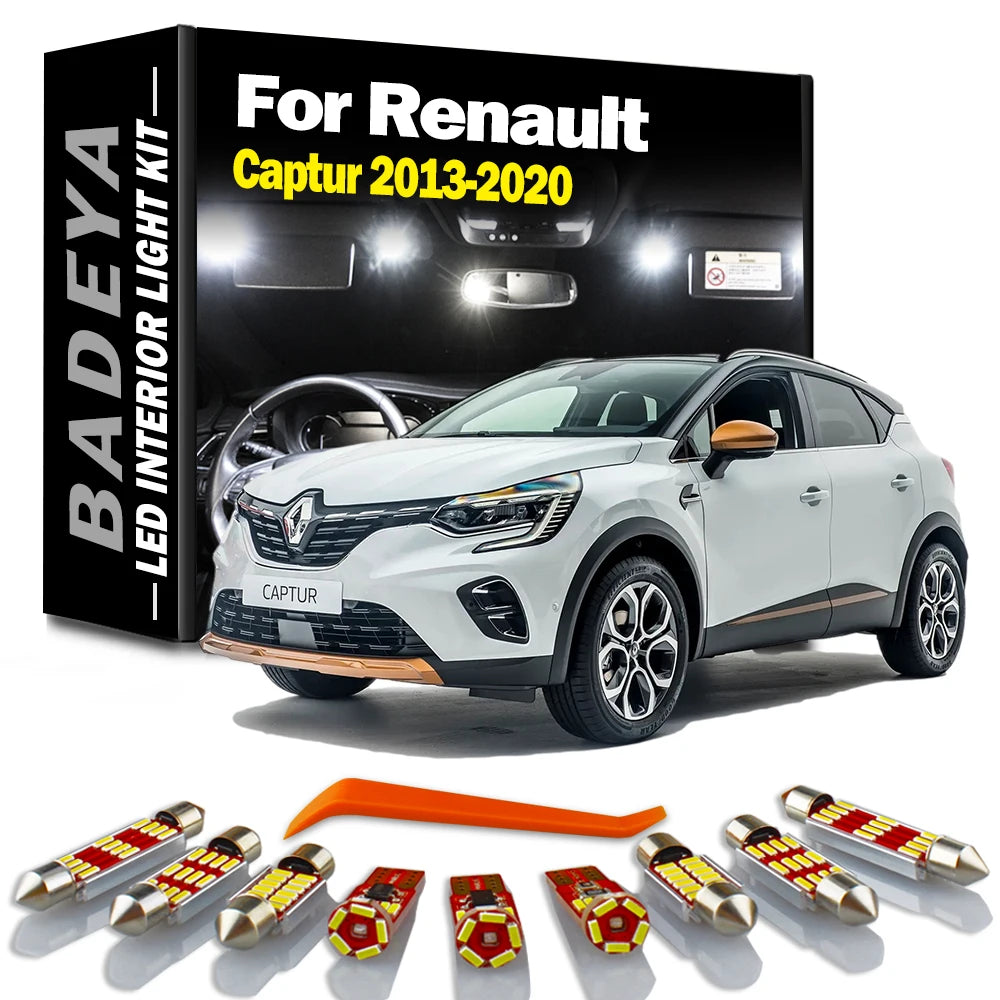 9-Piece LED Interior Light Kit for Renault - Canbus Error-Free Interior Bulbs
