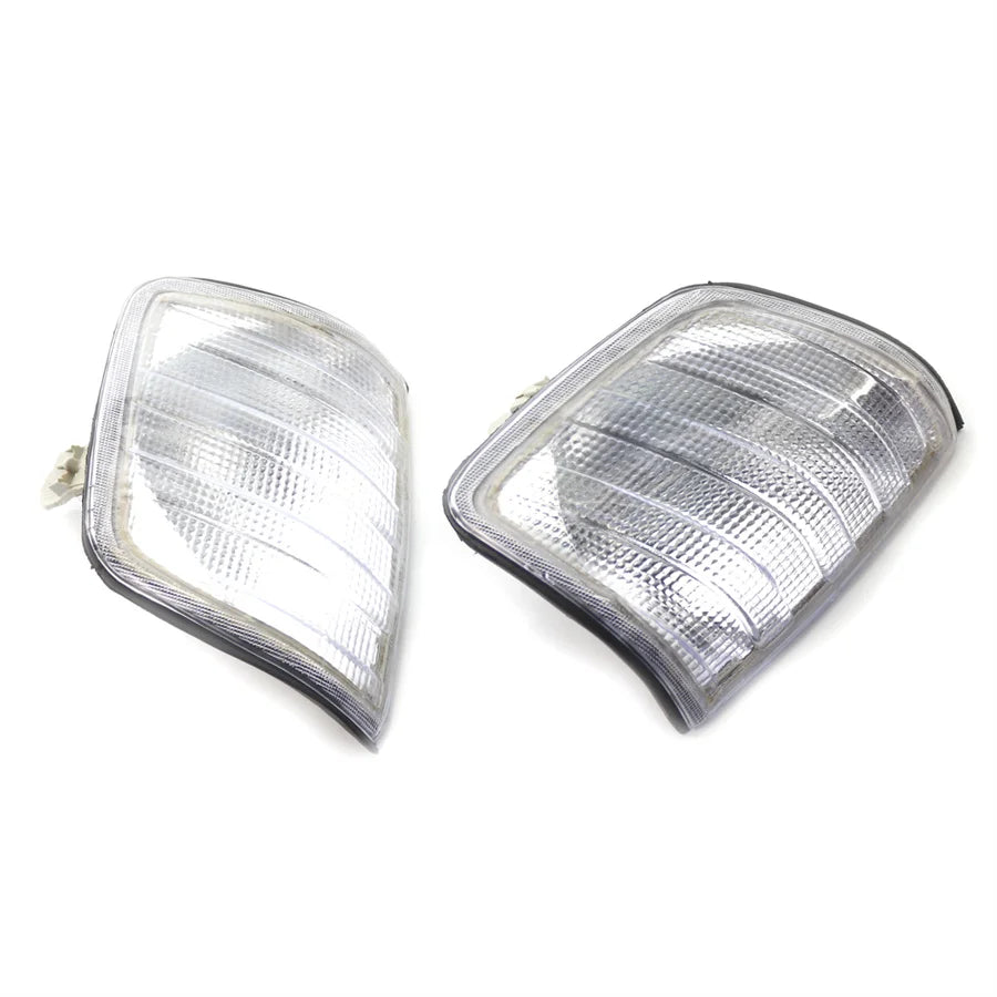 1 Pair (Right + Left) Clear Corner Light Turn Signal Lights For Benz E-Class W124 1985-199