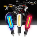 Universal LED Motorcycle Turn Signal Lights DRL Moto Flashing Indicator Blinker Flowing Fl