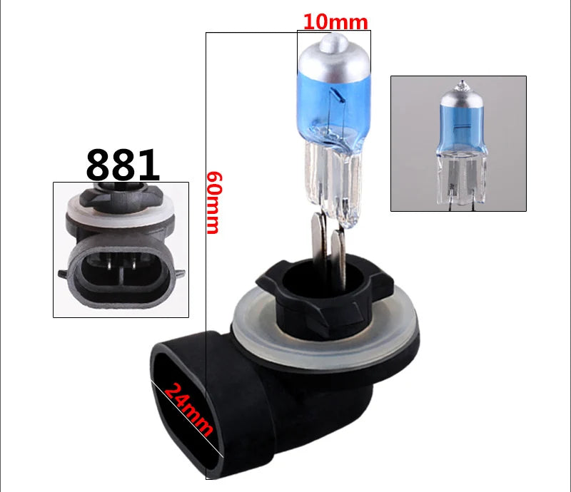 H27 880 881 Headlights Lamp Light Halogen Bulb 27W H27W 3000K 5000K Car Fog Lights 12V Whi