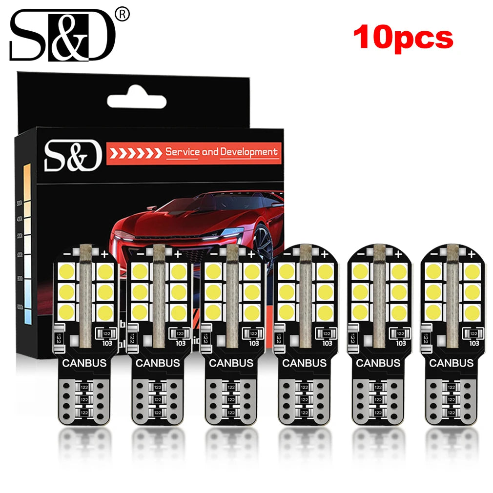 10-Piece LED Interior Light Kit for W5W T10 - Canbus Error-Free Interior Bulbs