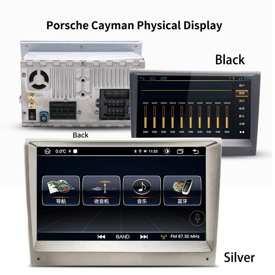 2Din Android 11 Screen GPS Stereo For Porsche Cayman S Boxster 987 911 997 2006 2015 Car R