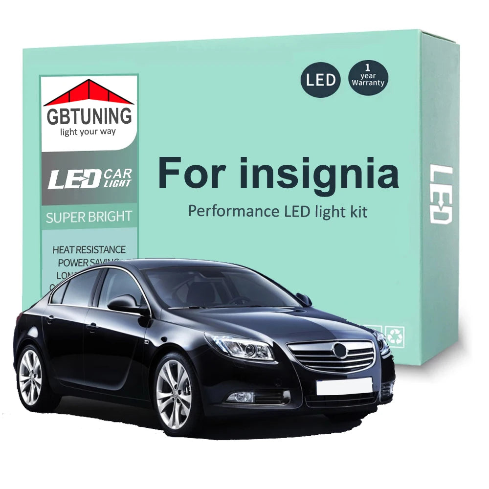18-Piece LED Interior Light Kit for Vauxhall Opel Insignia A 2008-2013 - Canbus Dome Map Door Trunk Bulbs | AUTOKITSHOP