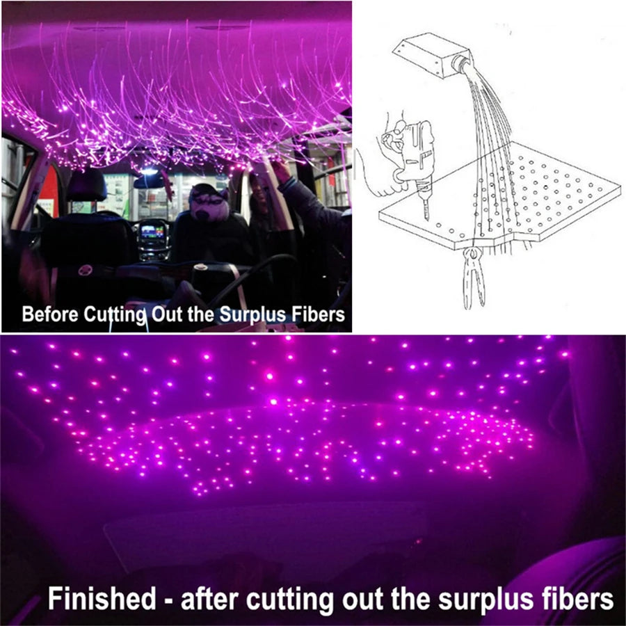Car Roof Ceiling Headliner LED Star Light Kit Fiber Optic app Control by Phone