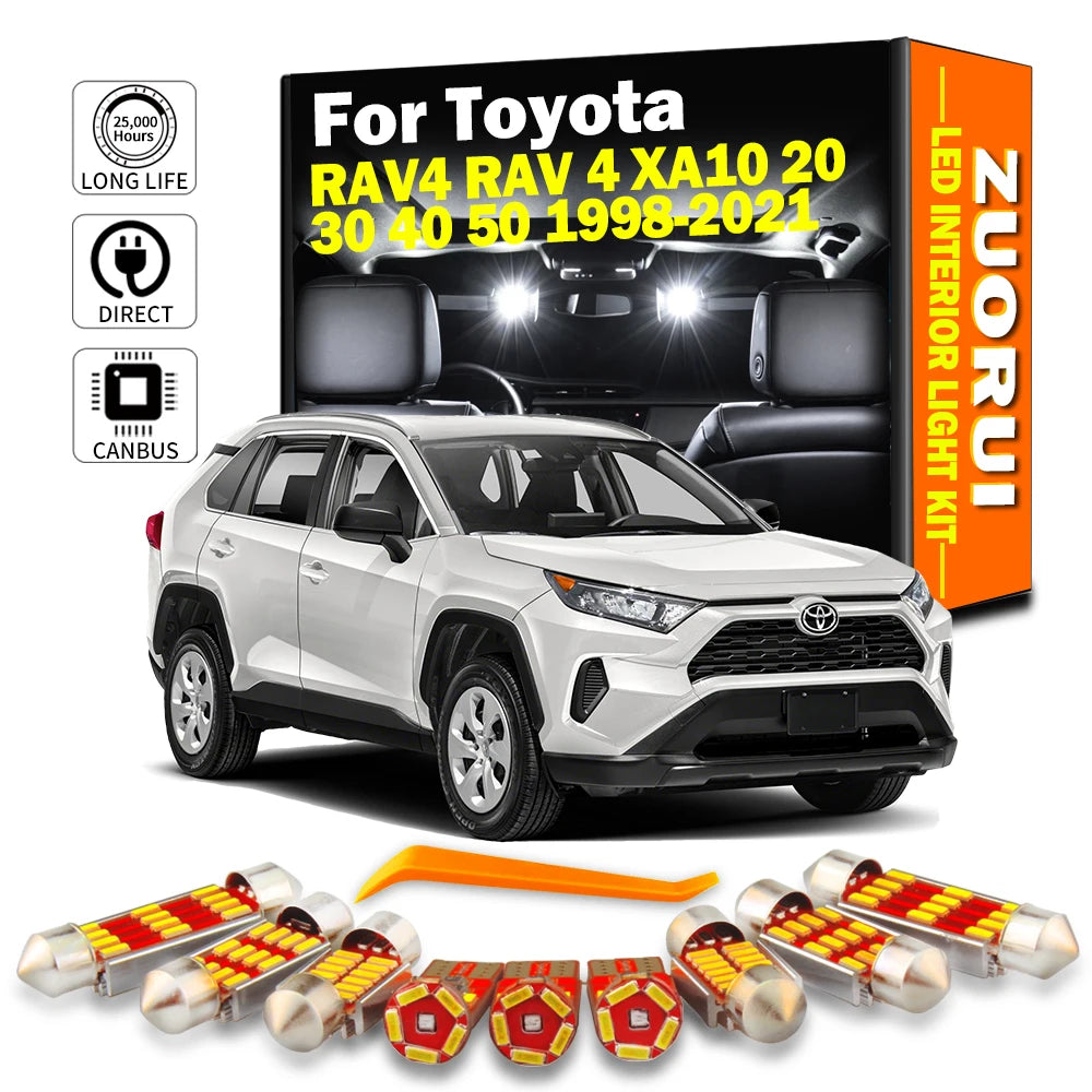 LED Interior Light Kit for Toyota RAV4 RAV 4 XA10 20 30 40 50 1998-2016 - Canbus Dome Map Door Trunk Bulbs | AUTOKITSHOP