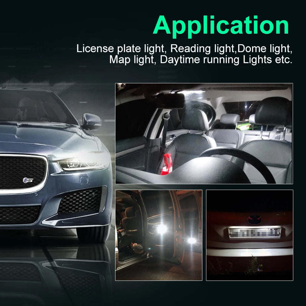 10-Piece LED Interior Light Kit for W5W T10 - Canbus Error-Free Interior Bulbs