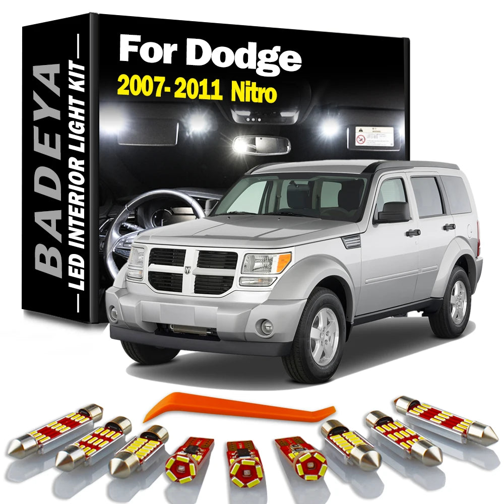8-Piece LED Interior Light Kit for Dodge 2007-2010 - Canbus Error-Free Interior Bulbs