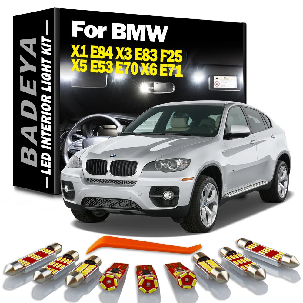 Canbus LED Interior Map Trunk Dome Indoor Plate Foot Light Kit For BMW X1 E84 X3 E83 F25