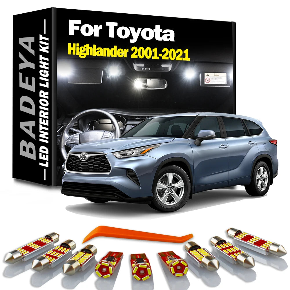 Canbus Car LED Interior Map Dome Door Indoor Light Kit For Toyota Highlander 2001-2015 201