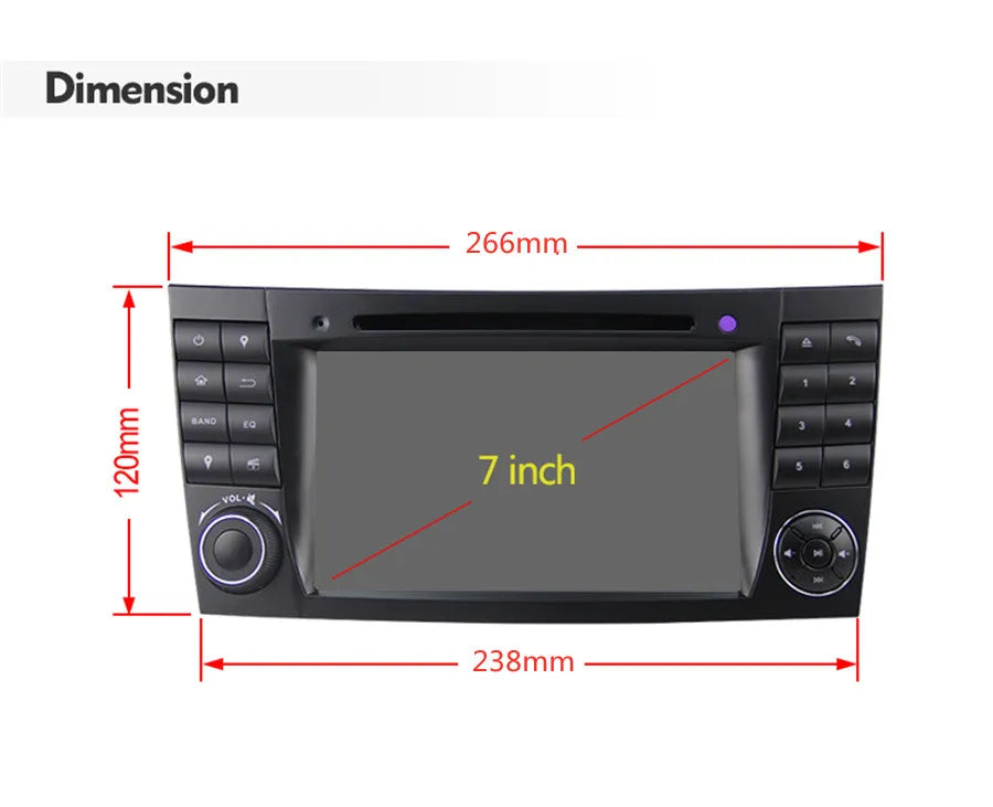 7 Inch Car Player GPS Navi Car Stereo Built-in Carplay 2+32G WIFI For Mercedes Benz W211 W