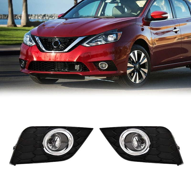 for Nissan Sentra Sylphy 2016 2017 2018 LED Fog Light Car DRL Daytime Running Lamp Bumper  | AUTOKITSHOP