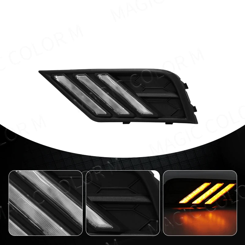 Car LED Daytime Running Light Fog Lamp DRL for VW Volkswagen Tiguan 2017 2018 2019 with Tu | AUTOKITSHOP
