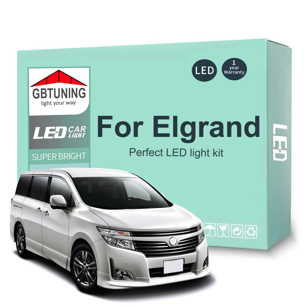 LED Interior Light Kit for Nissan Elgrand E50 E51 E52 1996-2019 - Canbus Dome Map Door Trunk Bulbs | AUTOKITSHOP