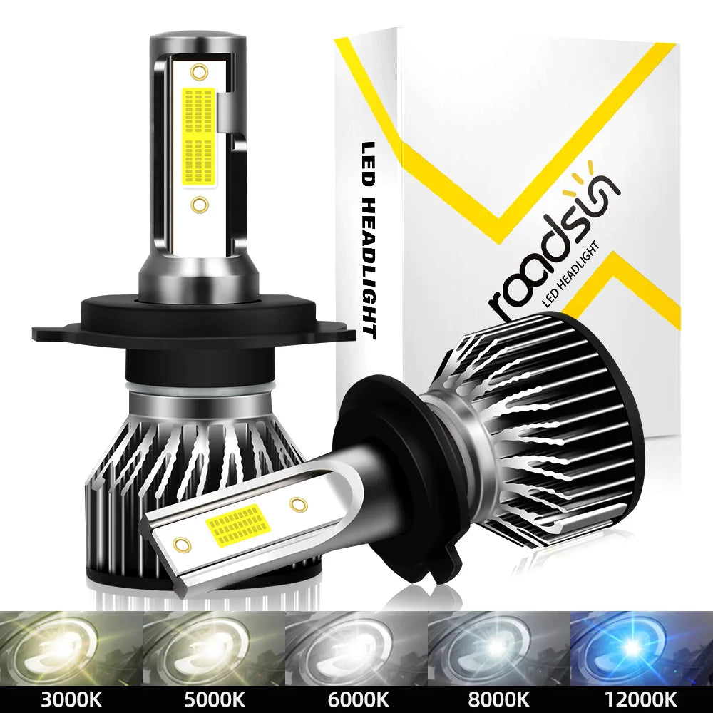 roadsun Car Lights H4 LED H7 H8 H11 LED Lamp for Auto Headlight H1 H3 H13 9004 9007 9005 H