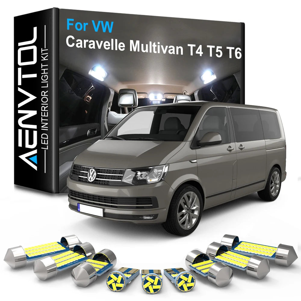 LED Interior Light Kit for VW T4 T5 T6 Caravelle Multivan Transporter 1990-2003 - Canbus Dome Map Door Trunk Bulbs | ...