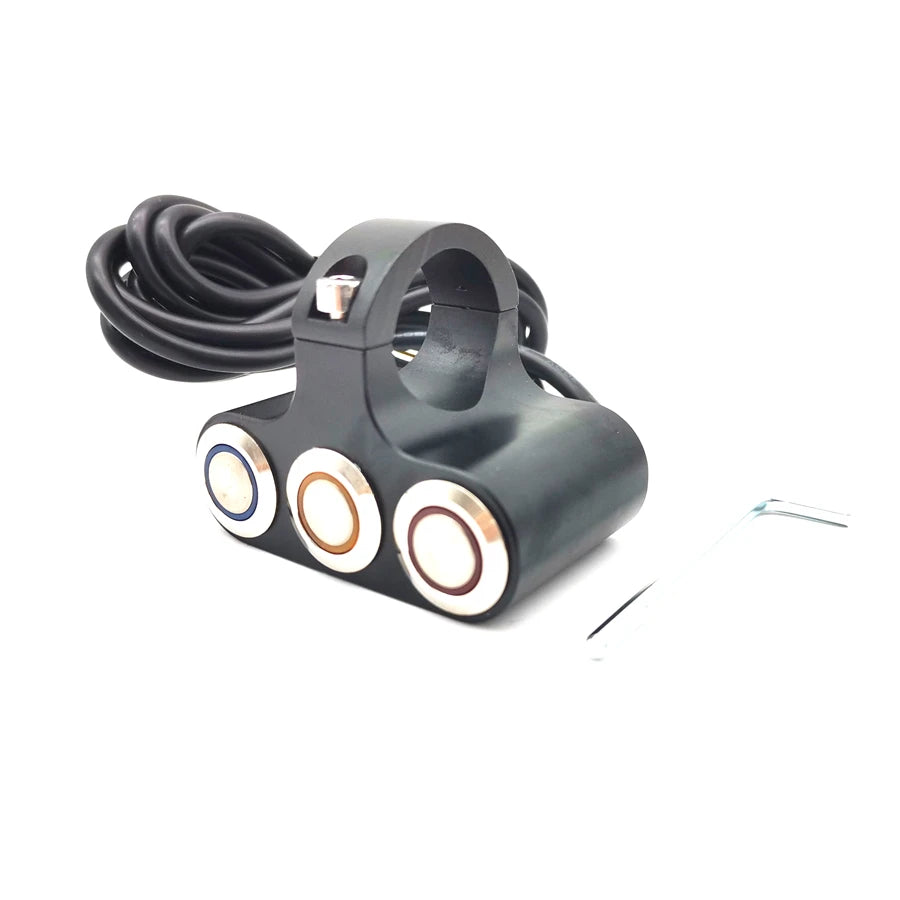 CNC 25MM Motorcycle Handlebar Switch Push+Press Buttons for LED Light Horn Motor