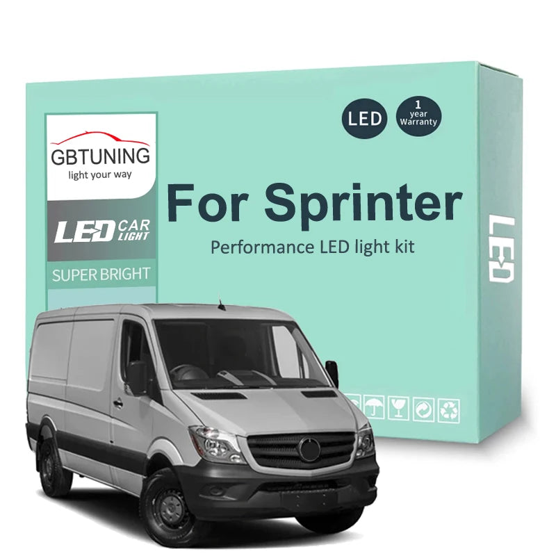 16-Piece LED Interior Light Kit for Mercedes Benz Sprinter 906 W906 2006-2013 - Canbus Dome Map Door Trunk Bulbs | AU...