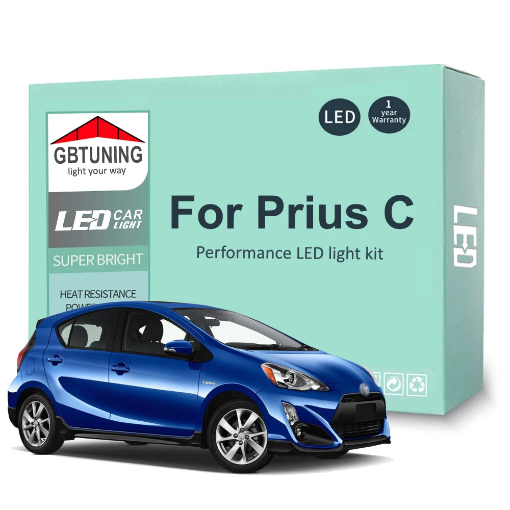 8-Piece LED Interior Light Kit for Toyota Prius C 2012-2016 - Canbus Dome Map Door Trunk Bulbs | AUTOKITSHOP