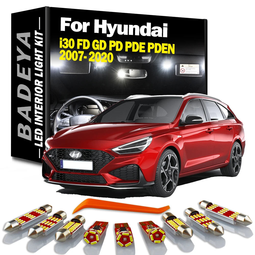LED Interior Light Kit for Hyundai i30 FD GD PD PDE PDEN 2007-2014 - Canbus Dome Map Door Trunk Bulbs | AUTOKITSHOP