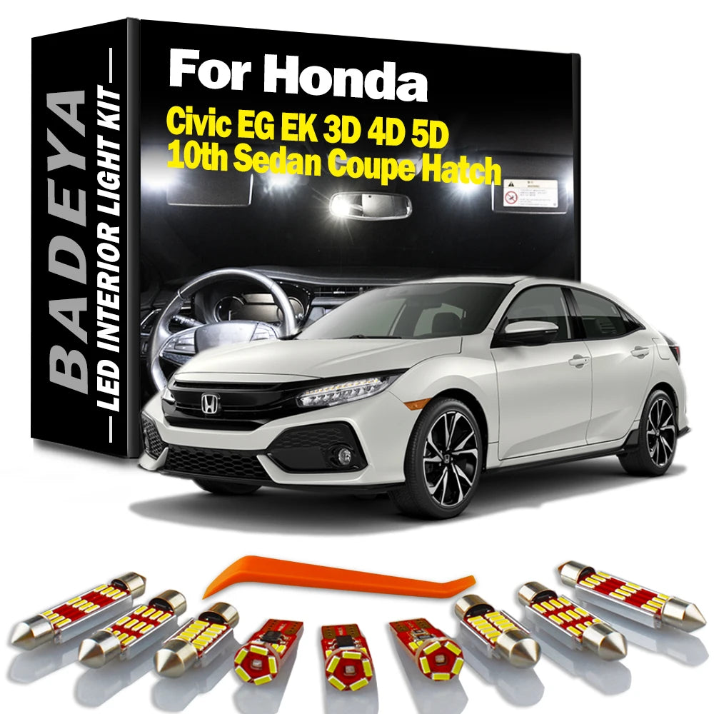 LED Interior Light Kit for Honda Civic 1992-2019 - Canbus Error-Free Interior Bulbs