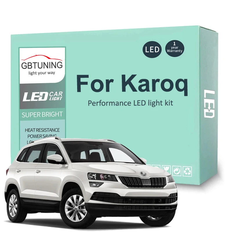 13-Piece LED Interior Light Kit for Skoda Karoq - Canbus Error-Free Bulbs | AUTOKITSHOP